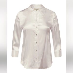 L’ agence 100% Pure Silk button up blouse NWT